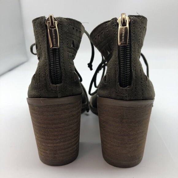 Vince Camuto Tarita Sandals Women's Size 6.5 Cutout Lace-Up Olive Green - Picture 10 of 13
